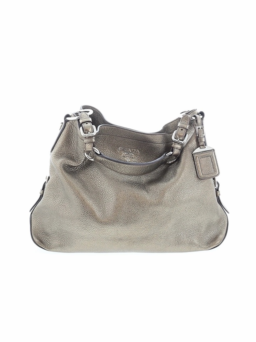 Prada Vitello Daino Buckle Hobo Shoulder Bag
